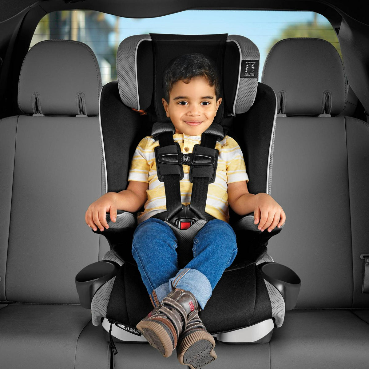 Chicco MyFit Zip Harness and Booster Car Seat - Nightfall (Black). New