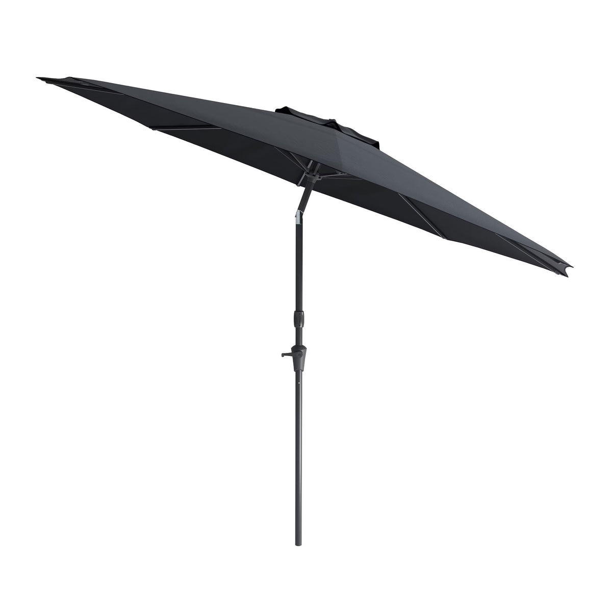 CorLiving 10 Foot Wind Resistant Patio Umbrella, Outdoor Parasol with Crank Tilt, Round Market Umbrella for Patio, Umbrella with Crank, Tilt Umbrella, Outdoor Umbrella, White