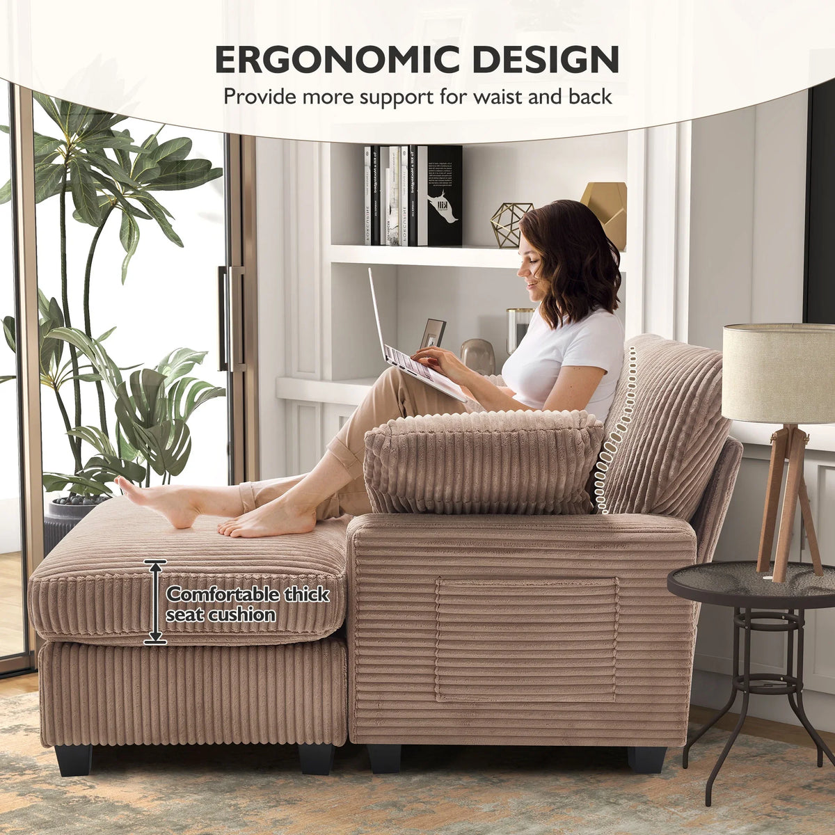 BedLuxury Oversized Accent Chair with Ottoman for Living Room,  Single Sleeper Sofa Armchair with 3 Pillows, Lounge Sofa Bed, Green