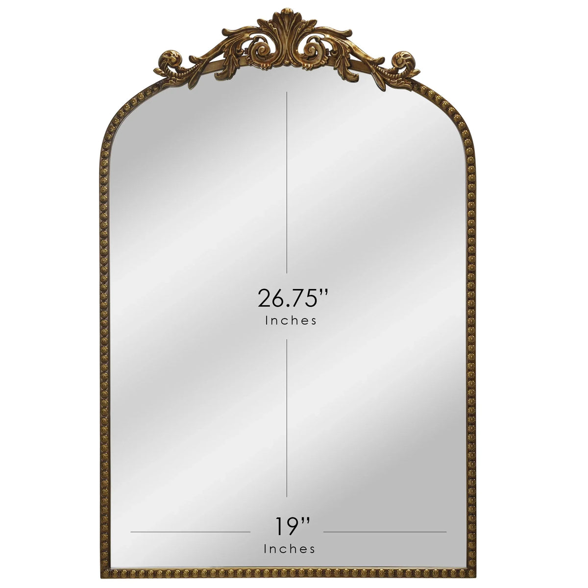Better Homes & Gardens 20" x 30" Arch Metal Wall Mirror Décor in Gold