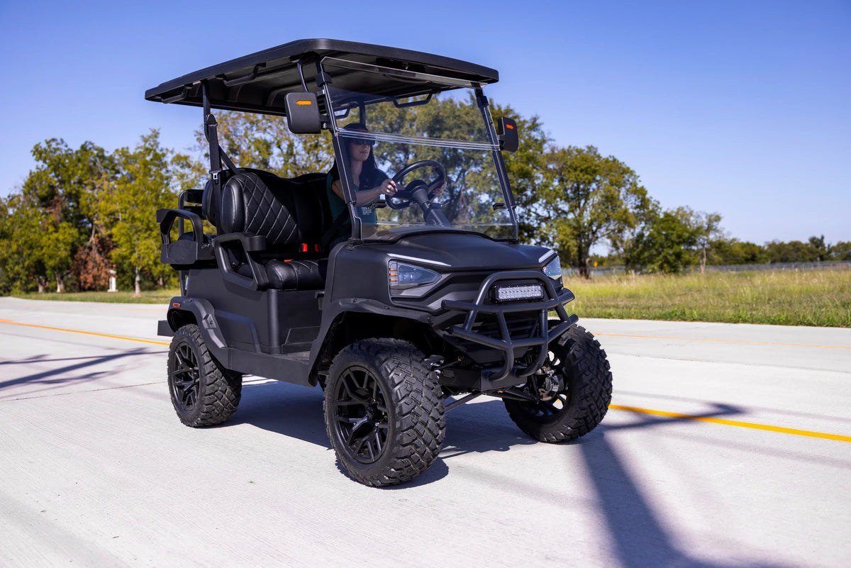 Coleman Powersports CGC2 51.2V Electric Utility Golf Cart, 4-Seater Vehicle Up to 20 MPH & 40 Miles Range, 5kW Motor, LCD Display & Rear Storage, Ages 16 and Up, Matte Black