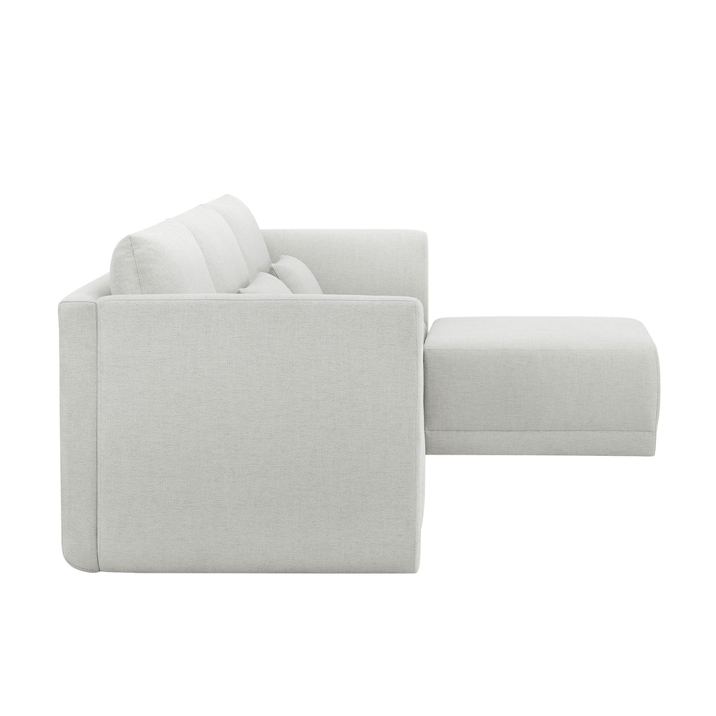 Beautiful Drew Modular Sectional Sofa with Ottoman by Drew Barrymore, Gray Fabric