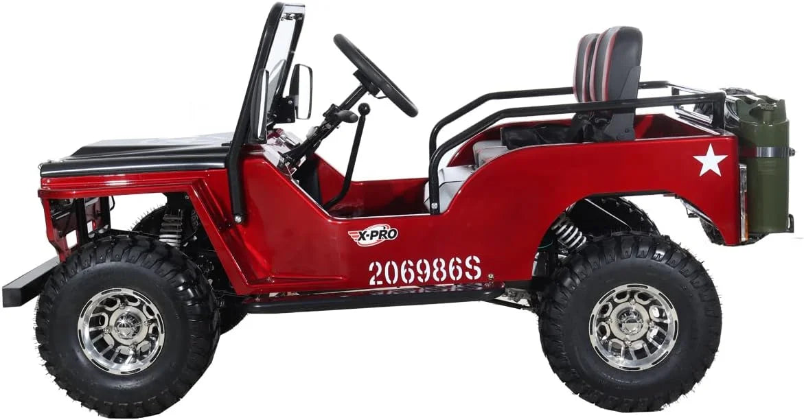 X-Pro 125cc Jeep Go Kart, 3-Speed Semi-Automatic Transmission w/Reverse, Big 18" Aluminum Rim Wheels