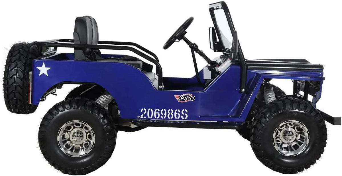 X-Pro 125cc Jeep Go Kart, 3-Speed Semi-Automatic Transmission w/Reverse, Big 18" Aluminum Rim Wheels