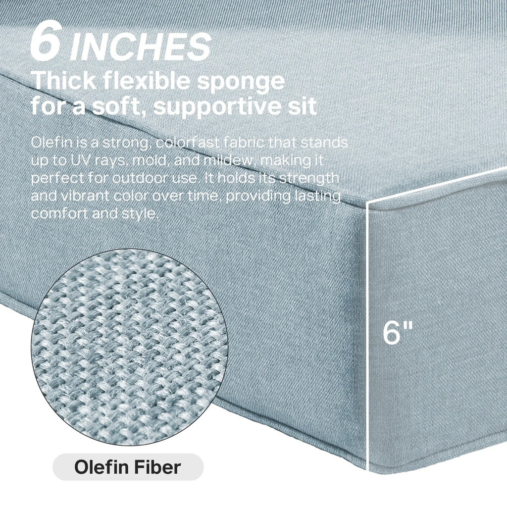 Bellefurn Outdoor Deep Seat Cushion 24 X 24 X 6 inch for Patio Furniture,Outdoor Chair Cushions Waterproof & Fade Resistant Patio Furniture Cushions for Wicker Chair, Sofa, Couch