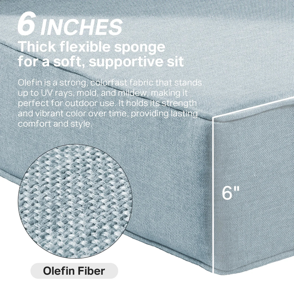 Bellefurn Outdoor Deep Seat Cushion 24 X 24 X 6 inch for Patio Furniture,Outdoor Chair Cushions Waterproof & Fade Resistant Patio Furniture Cushions for Wicker Chair, Sofa, Couch