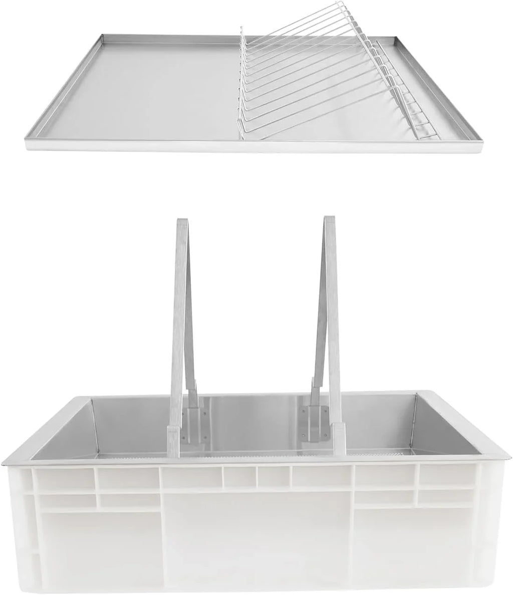 Beekeeping Uncapping Station for Honey Harvesting - Ergonomic Bee Frame Uncapping Tool with Stainless Steel Drip Tray & Food-Grade Plastic Tub,Honey Collection System,Professional Apiary Equipment
