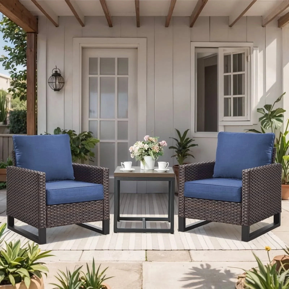 Bellefurn Outdoor Deep Seat Cushion 24 X 24 X 6 inch for Patio Furniture,Outdoor Chair Cushions Waterproof & Fade Resistant Patio Furniture Cushions for Wicker Chair, Sofa, Couch