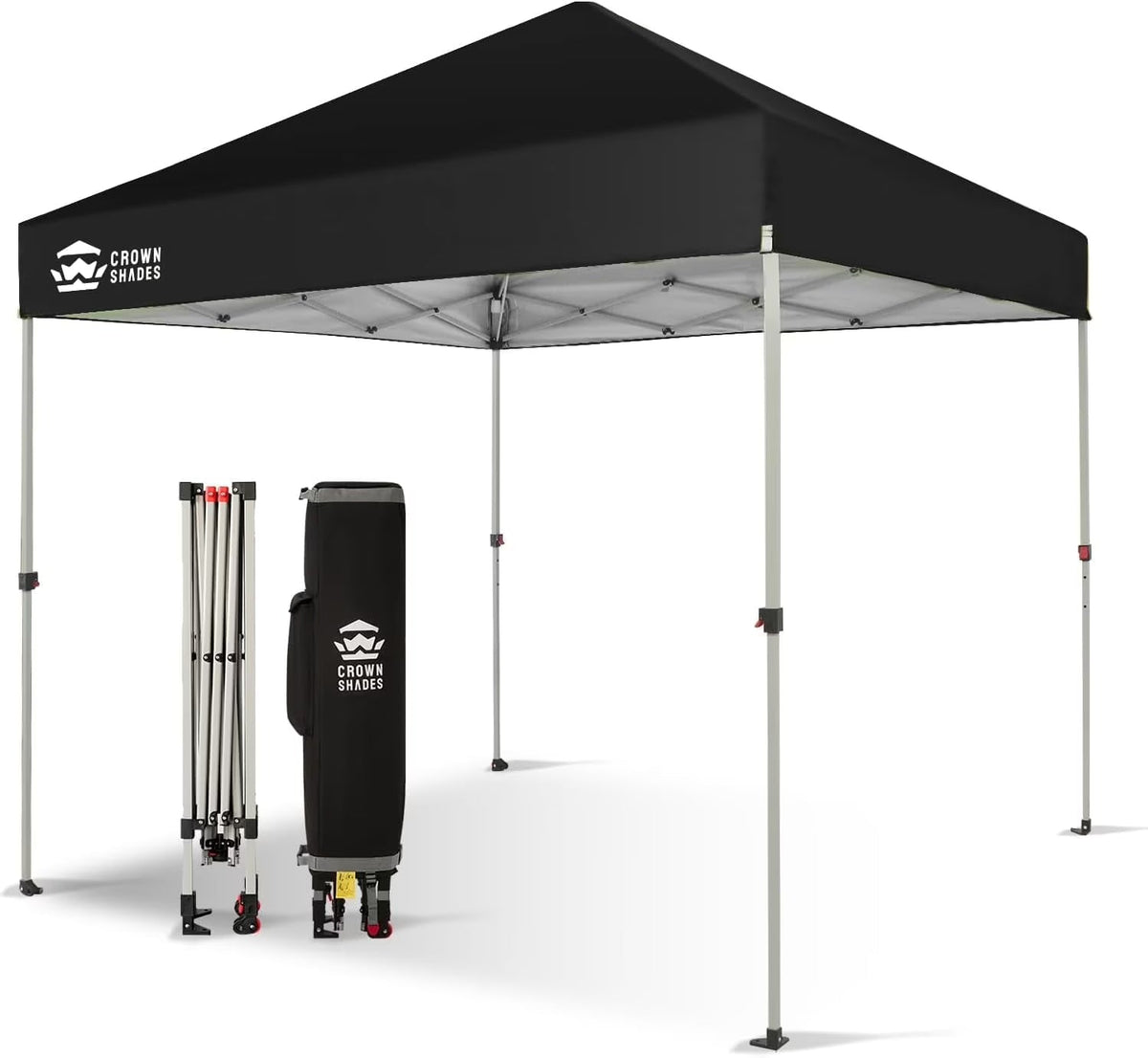 CROWN SHADES 8x8 Pop Up Canopy with One Push Setup Easy Outdoor Sun Shade for Events Parties Camping Forest Green