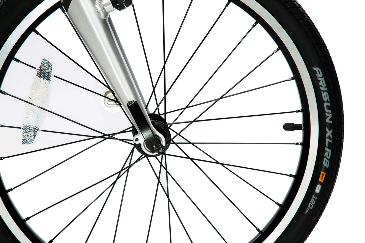 ZiZZO Liberte 8-Speed 20" Wheel, Aluminum Folding Road Bicycle for All Genders, Silver and Black