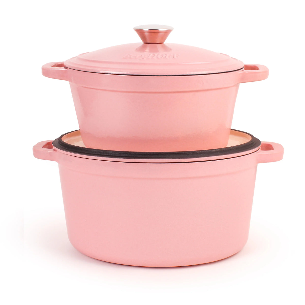 BergHOFF Neo 4Pc Cast Iron Set: 3qt. Covered Dutch Oven & 7qt. Covered Stockpot, Blue