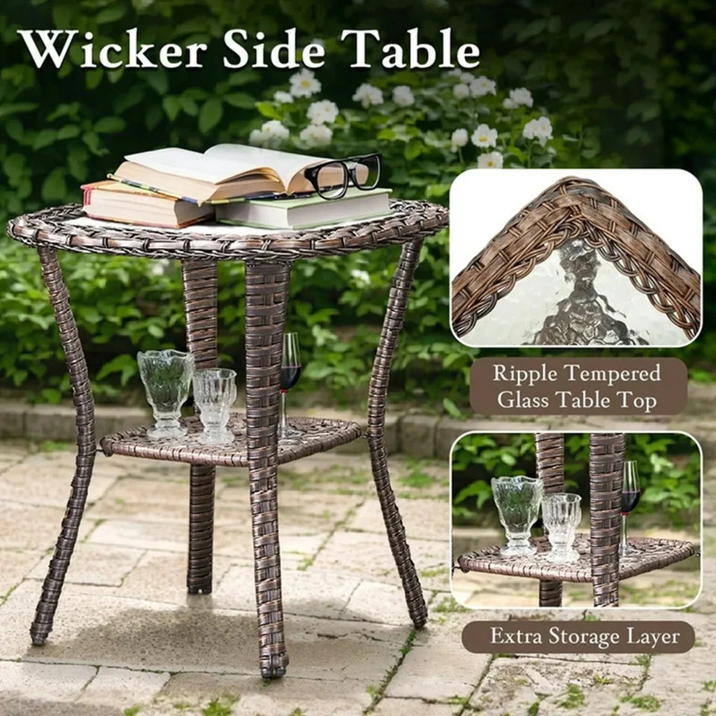 Bellefurn Outdoor Patio Furniture Set with Fire Pit and Swivel Rocker Chair,High-Back Wicker Outdoor Conversation Sets with 3 Seater Couch and Side Table Set for Porch,Deck,Garden