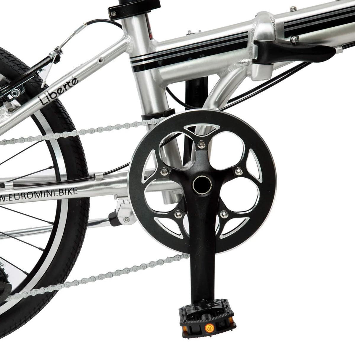 ZiZZO Liberte 8-Speed 20" Wheel, Aluminum Folding Road Bicycle for All Genders, Silver and Black