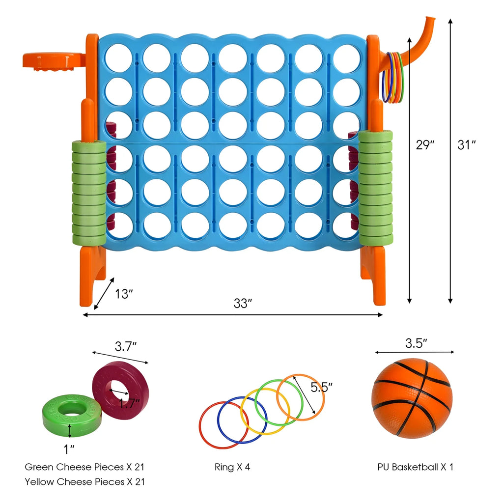 Costway Giant 4 in A Row Jumbo 4-to-Score Game Set W/Storage Carrying Bag for Kids Adult