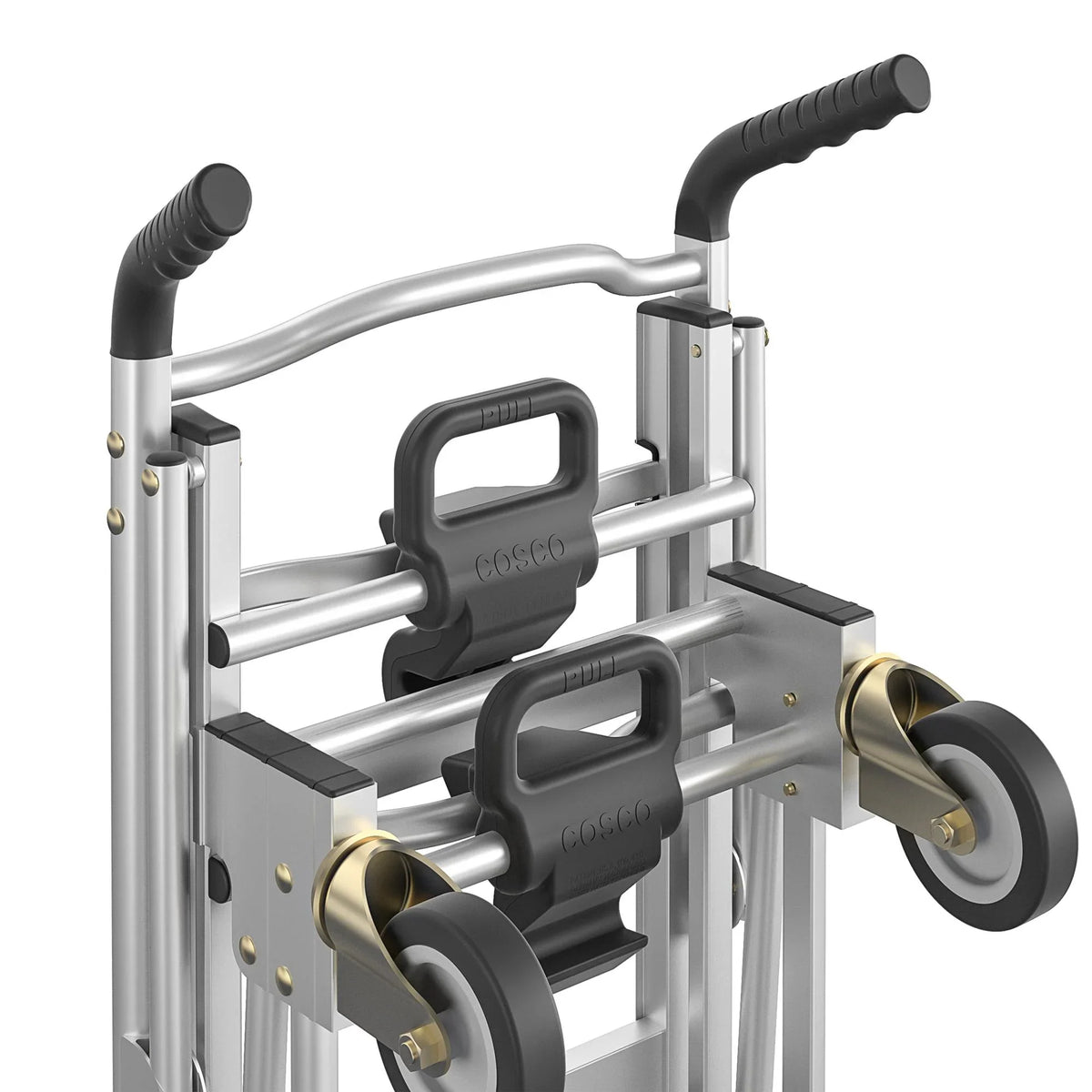 Cosco 3-in-1 Assist Series Aluminum Hand Truck/Assisted Hand Truck/Cart w/ flat free wheels, Silver