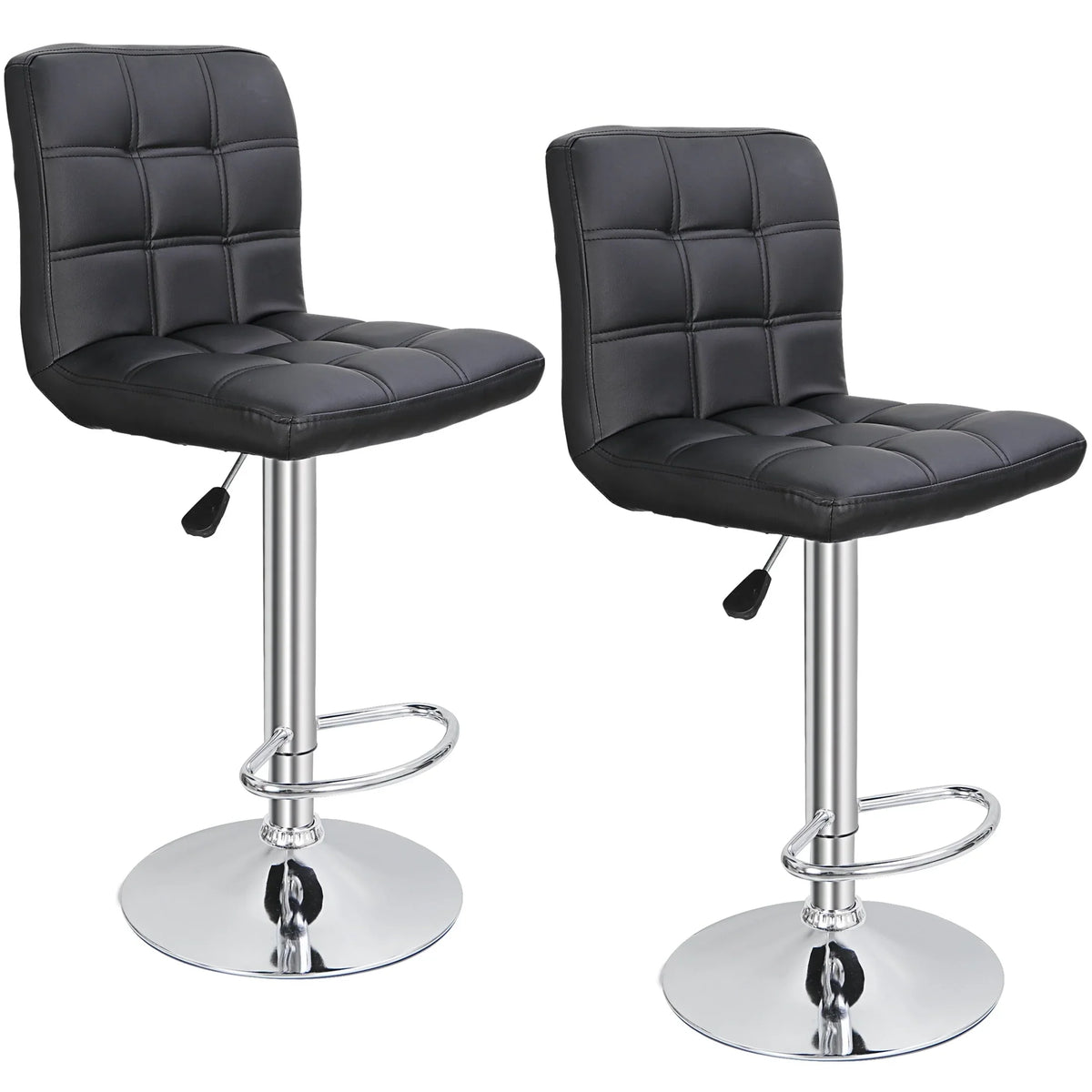 ZENY Height Adjustable Home Bar Stool Set 360-Degree Swivel, Set of 2