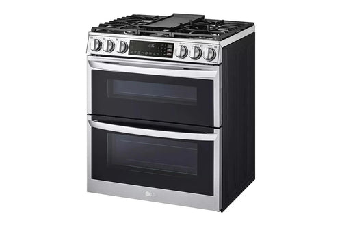 30 Inch Slide-In Gas Smart Range with 5 Sealed Burners, Double Oven, 6.9 Cu.