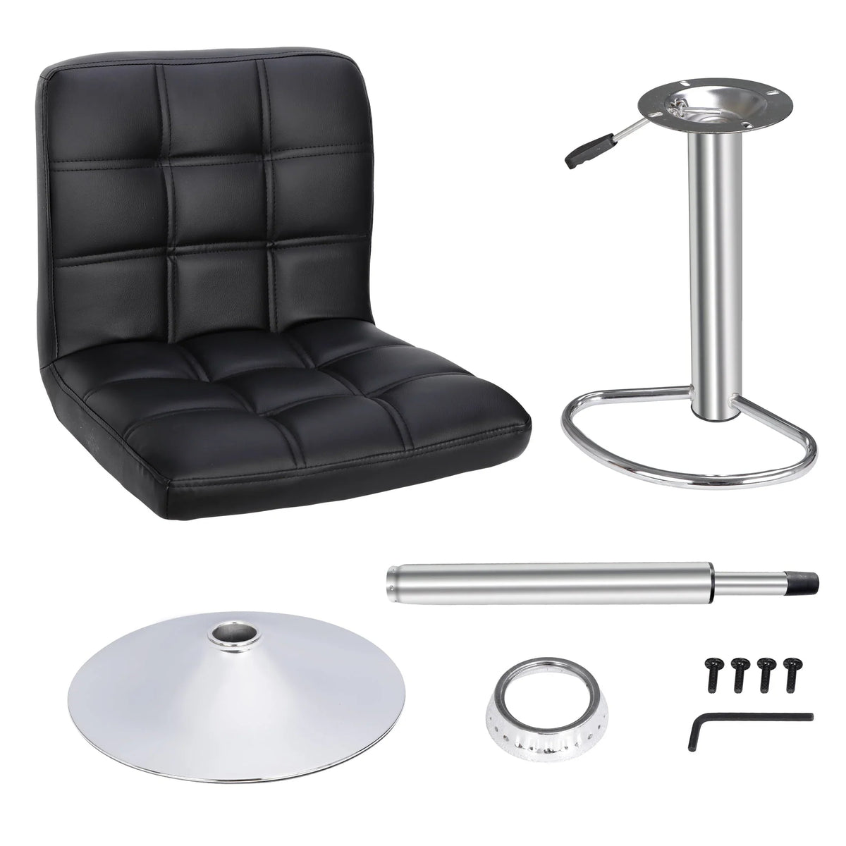 ZENY Height Adjustable Home Bar Stool Set 360-Degree Swivel, Set of 2