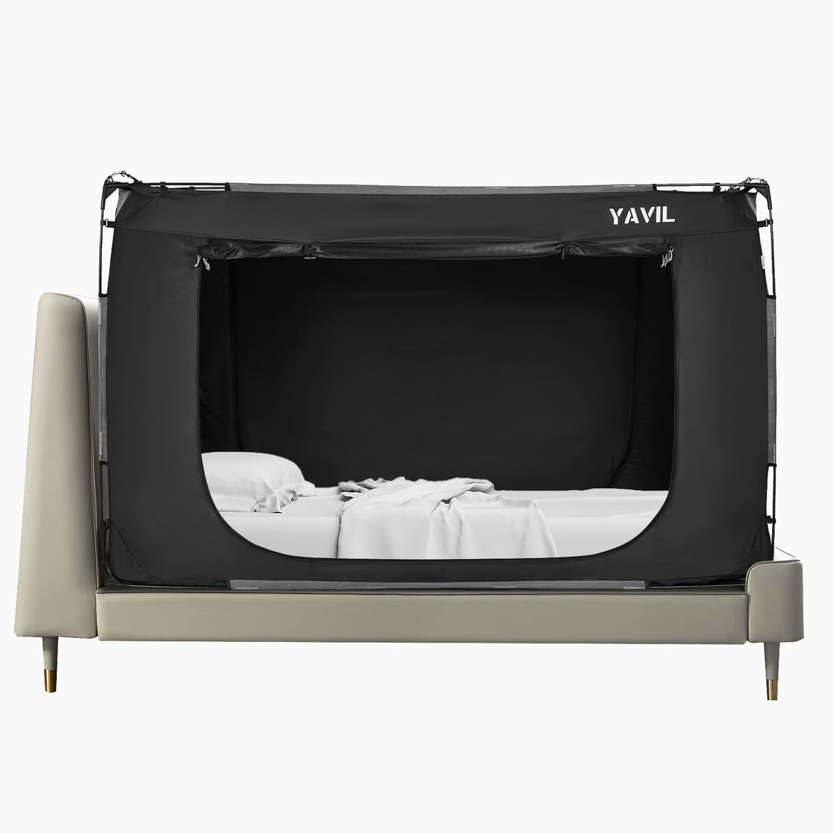 YAVIL Bed Tent Full Size Portable Pop up Privacy Sleeping 3 Doors Bed Tent Net 75 x 54 x 47in 10lb