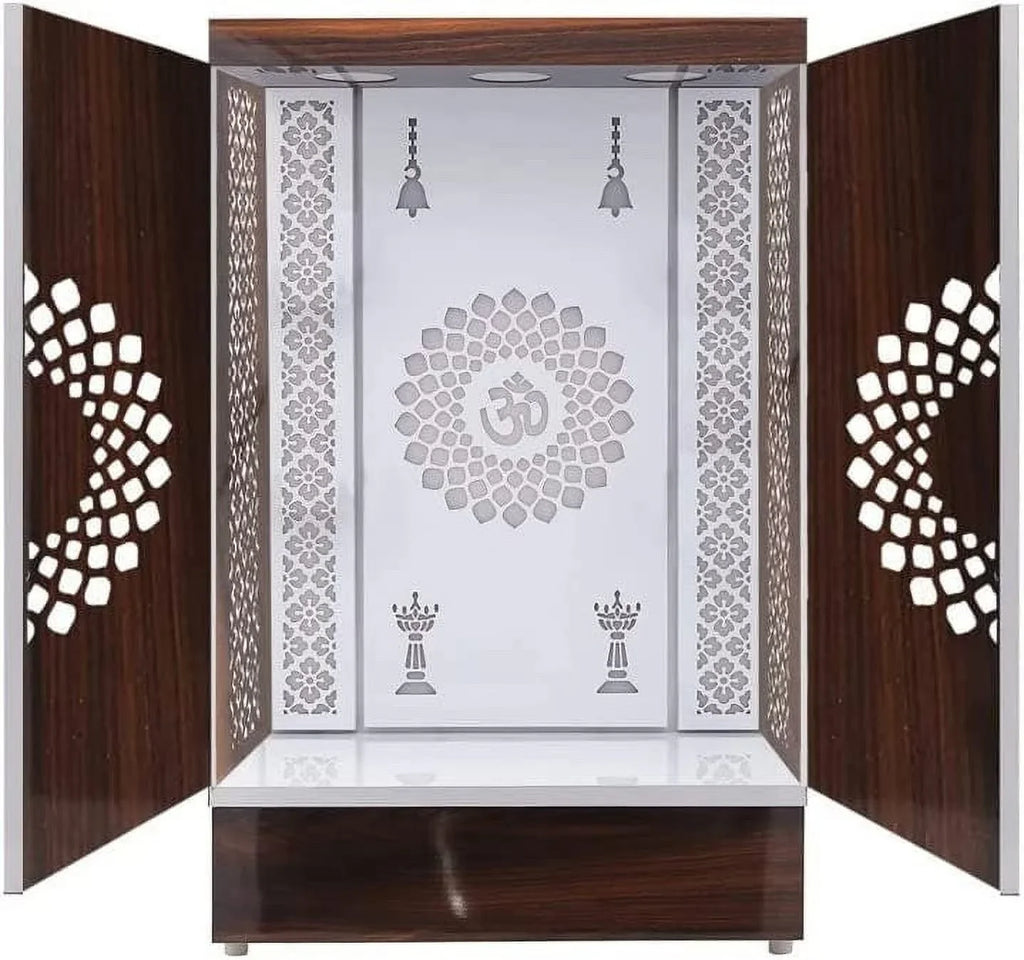 Customized Wooden Cabinet Desginer Mandir With LED / Mandir For Home & Office / Temple For Home / Pooja Ghar / Mandir With Lights /Storage