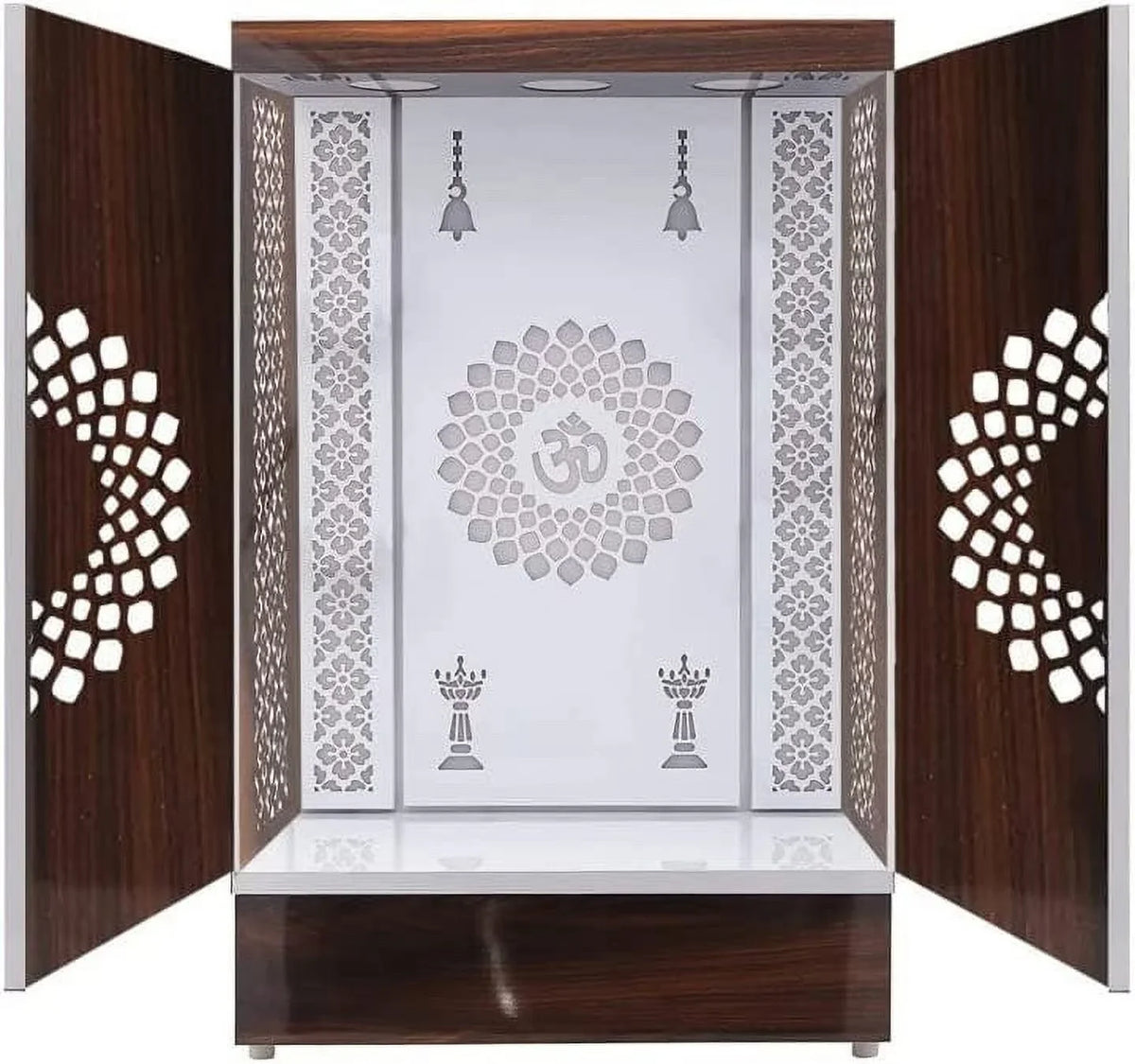 Customized Wooden Cabinet Desginer Mandir With LED / Mandir For Home & Office / Temple For Home / Pooja Ghar / Mandir With Lights /Storage